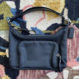 Vintage COACH Black Fabric Mini Handbag